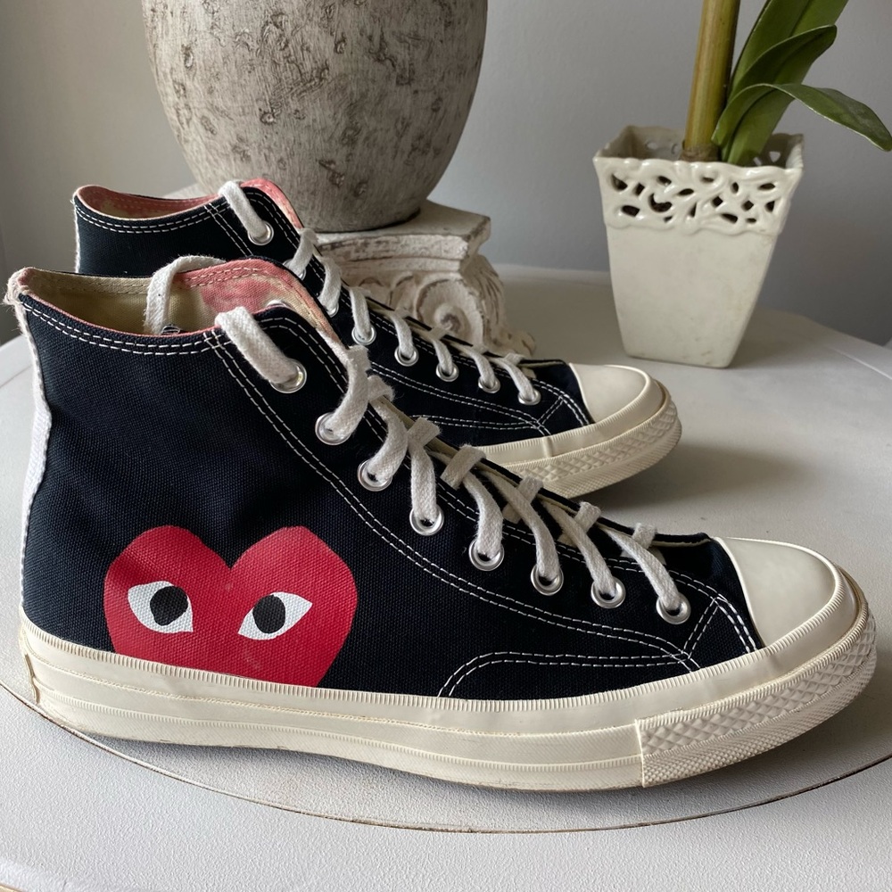 CONVERSE Comme des Garçons PLAY x Chuck Taylor All Star High-Top Sneakers M9 W11 - Picture 4 of 11